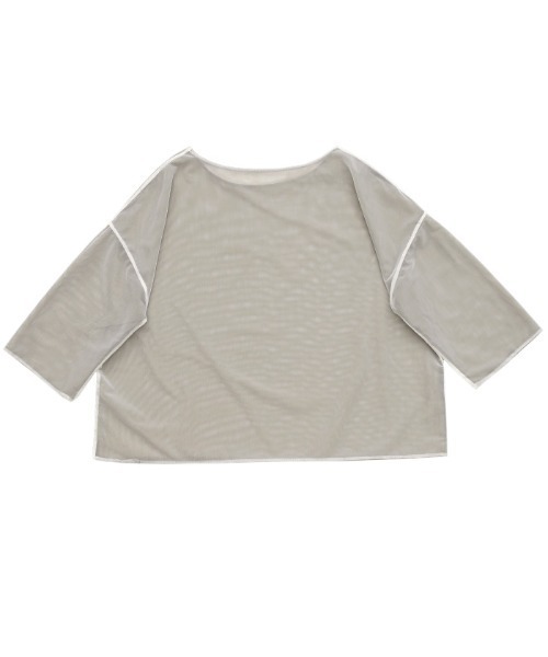 select MOCA（セレクトモカ）の「リバーシブルシアーハーフスリーブトップス（Tシャツ/カットソー・レディース・アイボリー/ブラック/ブルーグレー・FREE）」の9枚目の写真