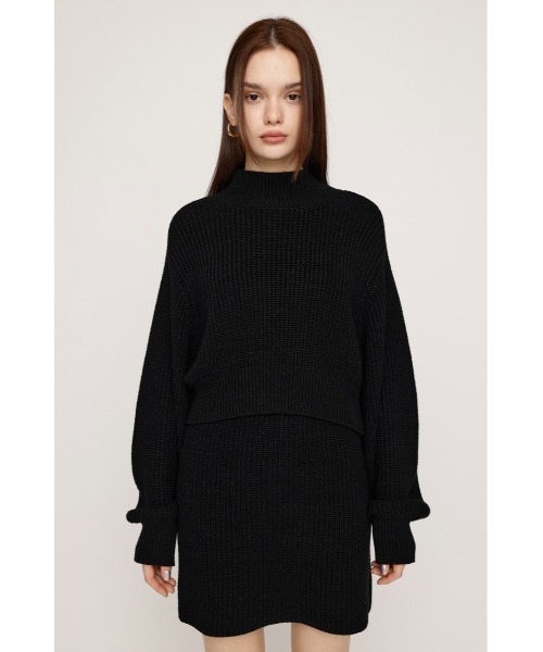 SLY（スライ）の「LG RIB SHORT 2P ローゲージ リブ ショート ツーピー セットアップ ワンピ（セットアップ・レディース・アイボリー/ブルー系その他/ブラック/グレー・FREE）」の9枚目の写真