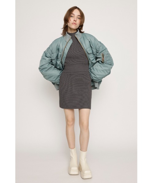 SLY（スライ）の「LG RIB SHORT 2P ローゲージ リブ ショート ツーピー セットアップ ワンピ（セットアップ・レディース・アイボリー/ブルー系その他/ブラック/グレー・FREE）」の14枚目の写真