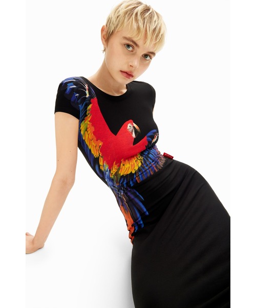 Desigual x Tyler McGillivary】パラダイスバード マキシドレス