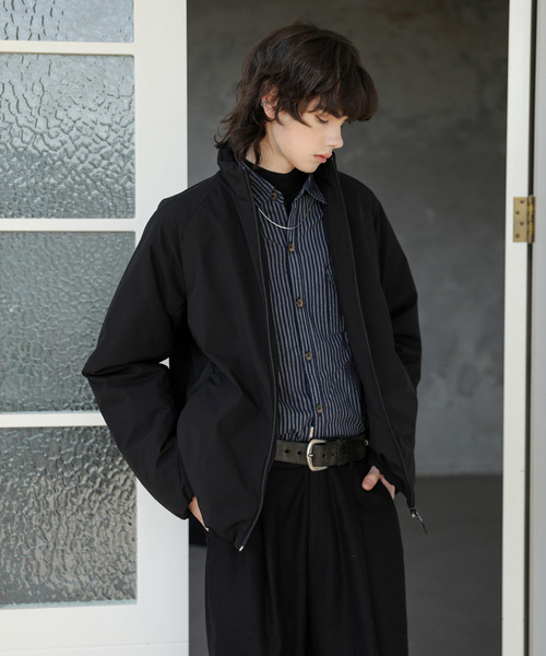 SPADE(スペード)の「【SPADE】裏ラミネート 中綿 スタンドジャケット(ブルゾン・メンズ・ネイビー/ブラック/ダークグリーン/マスタード・MEDIUM/LARGE/X-LARGE)」の6枚目の写真