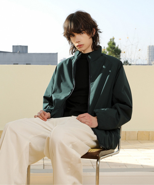 SPADE(スペード)の「【SPADE】裏ラミネート 中綿 スタンドジャケット(ブルゾン・メンズ・ネイビー/ブラック/ダークグリーン/マスタード・MEDIUM/LARGE/X-LARGE)」の12枚目の写真