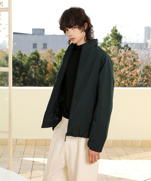 SPADE(スペード)の「【SPADE】裏ラミネート 中綿 スタンドジャケット(ブルゾン・メンズ・ネイビー/ブラック/ダークグリーン/マスタード・MEDIUM/LARGE/X-LARGE)」の14枚目の写真