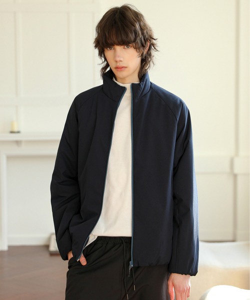 SPADE(スペード)の「【SPADE】裏ラミネート 中綿 スタンドジャケット(ブルゾン・メンズ・ネイビー/ブラック/ダークグリーン/マスタード・MEDIUM/LARGE/X-LARGE)」の15枚目の写真