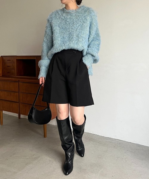 CAPRICIEUX LE'MAGE(カプリシューレマージュ)の「シャギープルオーバー(ニット/セーター・レディース・ライトベージュ/チャコールグレー/グリーン/ブルー・FREE)」の14枚目の写真