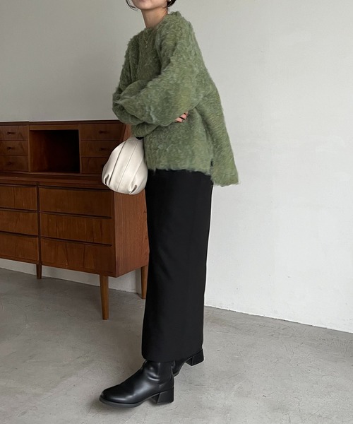 CAPRICIEUX LE'MAGE(カプリシューレマージュ)の「シャギープルオーバー(ニット/セーター・レディース・ライトベージュ/チャコールグレー/グリーン/ブルー・FREE)」の8枚目の写真