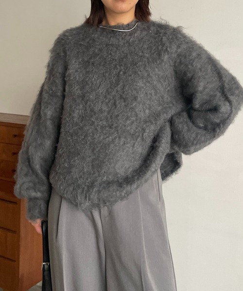 CAPRICIEUX LE'MAGE(カプリシューレマージュ)の「シャギープルオーバー(ニット/セーター・レディース・ライトベージュ/チャコールグレー/グリーン/ブルー・FREE)」の21枚目の写真