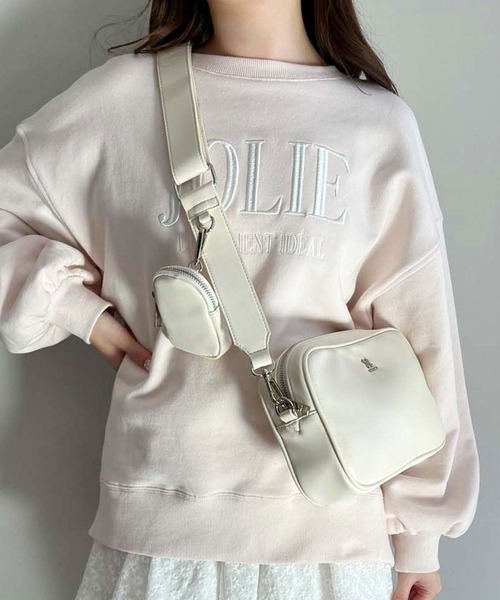 one after another NICE CLAUP(ワンアフターアナザーナイスクラップ)の「NCエンブレム付きボディーバッグ(ボディバッグ/ウエストポーチ・レディース・アイボリー/ブラック/シルバー・FREE)」の18枚目の写真