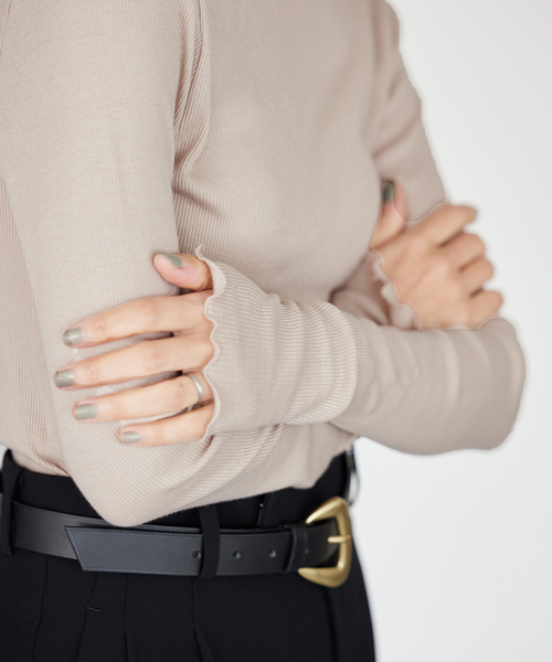 IENA（イエナ）の「CO/SE テレコプルオーバー（Tシャツ/カットソー・レディース・ホワイト/ベージュ/パープル・FREE）」の13枚目の写真