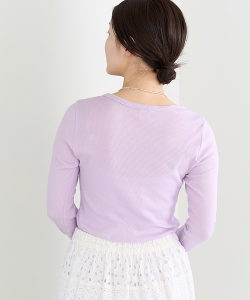 IENA（イエナ）の「CO/SE テレコプルオーバー（Tシャツ/カットソー・レディース・ホワイト/ベージュ/パープル・FREE）」の22枚目の写真