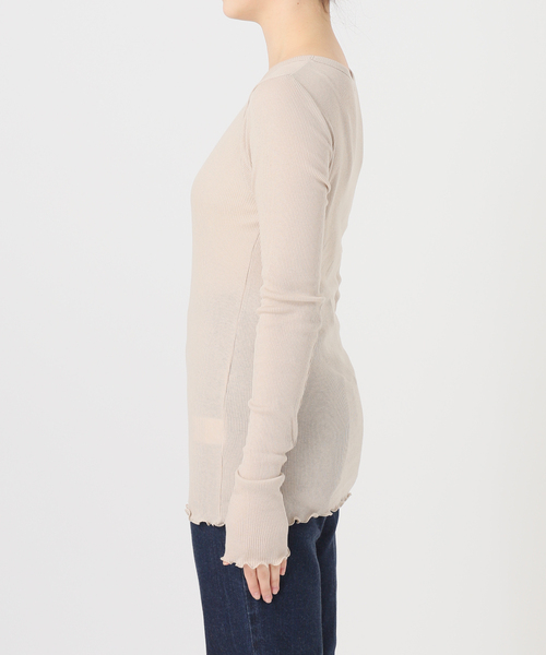 IENA（イエナ）の「CO/SE テレコプルオーバー（Tシャツ/カットソー・レディース・ホワイト/ベージュ/パープル・FREE）」の15枚目の写真