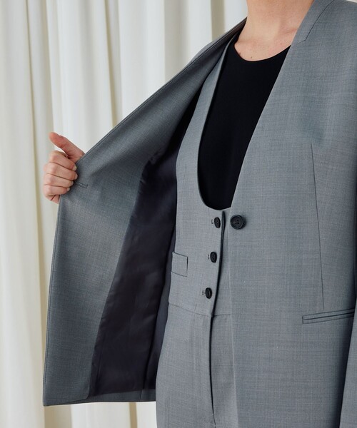 ポリエステルウールバラシャ Vカラージャケット 1シーズン着用◇トゥモローランド DESPRES ジャケット ポリエステル