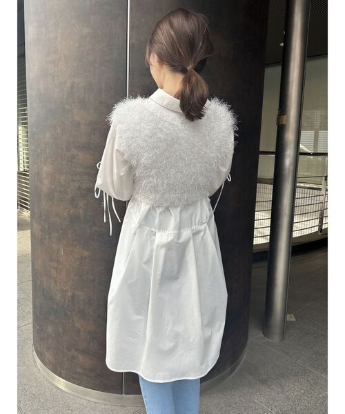 dazzlin（ダズリン）の「ラメシャギー2wayミニトップス（ニット/セーター・レディース・オフホワイト/グレー/ピンク・FREE）」の6枚目の写真