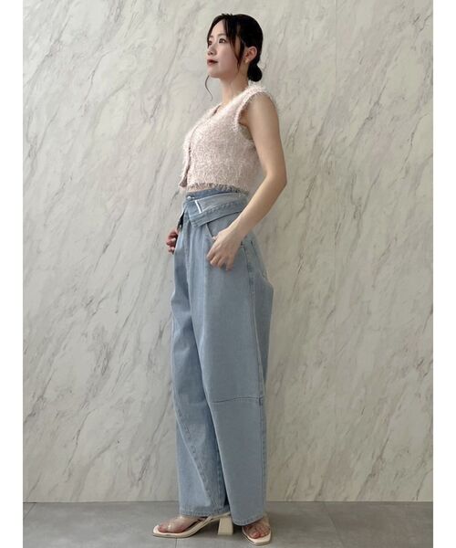 dazzlin（ダズリン）の「ラメシャギー2wayミニトップス（ニット/セーター・レディース・オフホワイト/グレー/ピンク・FREE）」の16枚目の写真