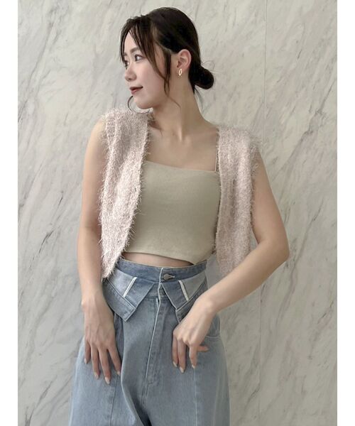 dazzlin（ダズリン）の「ラメシャギー2wayミニトップス（ニット/セーター・レディース・オフホワイト/グレー/ピンク・FREE）」の18枚目の写真