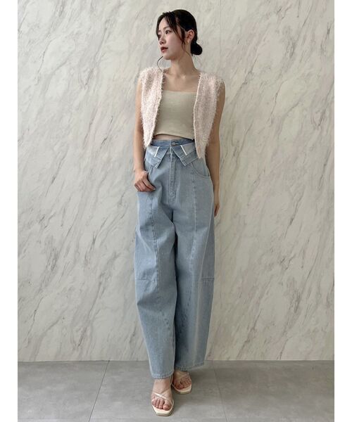 dazzlin（ダズリン）の「ラメシャギー2wayミニトップス（ニット/セーター・レディース・オフホワイト/グレー/ピンク・FREE）」の21枚目の写真