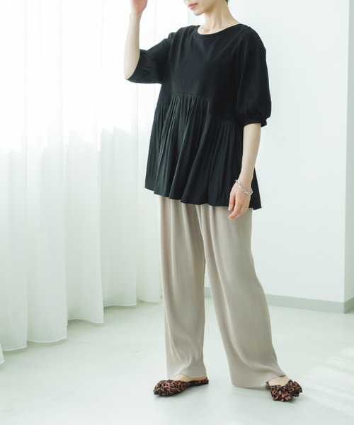 pairmanon(ペアマノン)の「【リンクコーデ】【ママサイズ】セルフカットプリーツパンツ(その他パンツ・レディース・ベージュ/レッド/グリーン/ブラック/カーキ・FREE)」の13枚目の写真