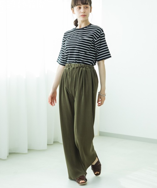pairmanon(ペアマノン)の「【リンクコーデ】【ママサイズ】セルフカットプリーツパンツ(その他パンツ・レディース・ベージュ/レッド/グリーン/ブラック/カーキ・FREE)」の11枚目の写真