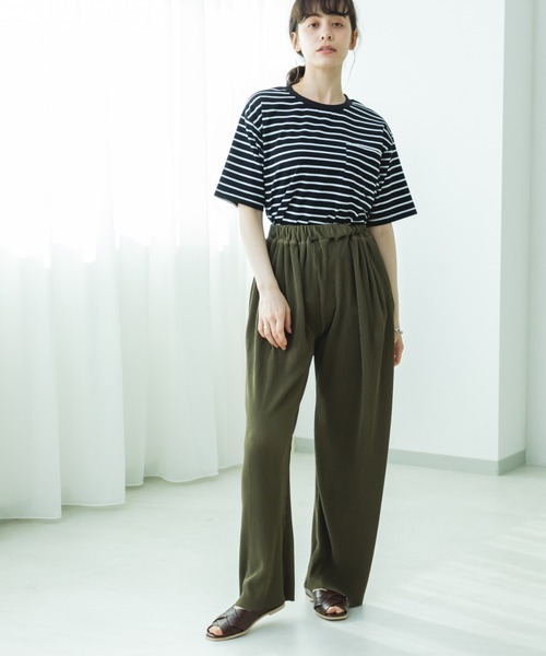 pairmanon(ペアマノン)の「【リンクコーデ】【ママサイズ】セルフカットプリーツパンツ(その他パンツ・レディース・ベージュ/レッド/グリーン/ブラック/カーキ・FREE)」の8枚目の写真