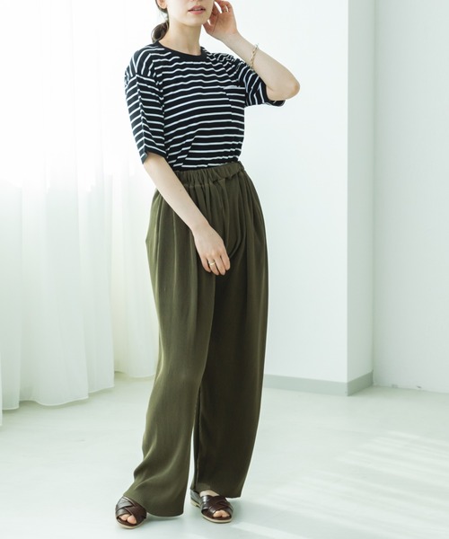 pairmanon(ペアマノン)の「【リンクコーデ】【ママサイズ】セルフカットプリーツパンツ(その他パンツ・レディース・ベージュ/レッド/グリーン/ブラック/カーキ・FREE)」の7枚目の写真