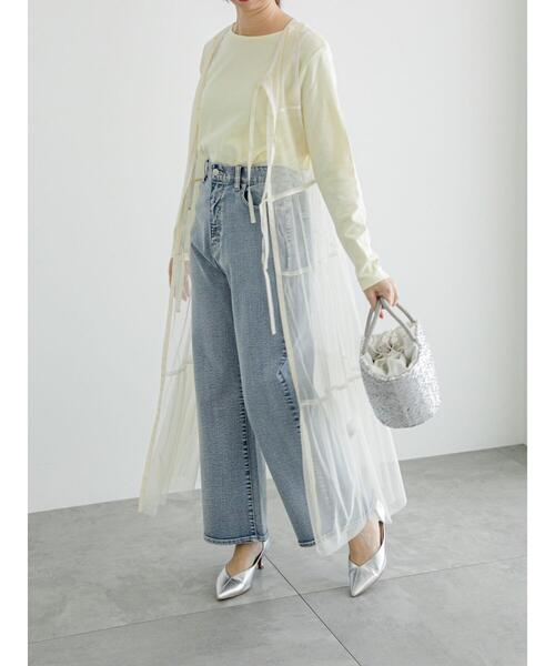 Te chichi(テチチ)の「レイヤードチュールロングワンピース(ワンピース・レディース・ブラック/オフホワイト・F)」の4枚目の写真