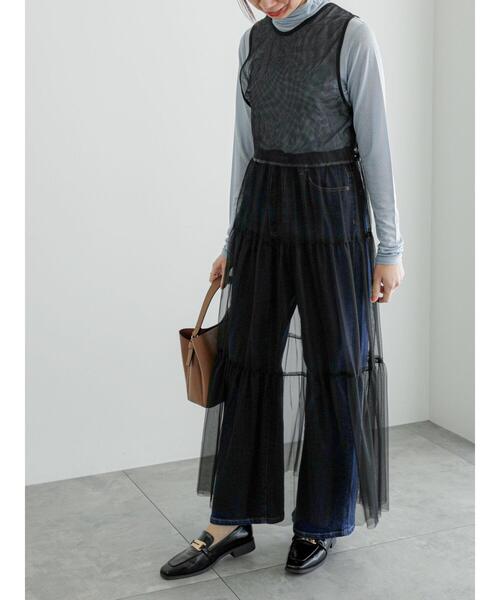 Te chichi(テチチ)の「レイヤードチュールロングワンピース(ワンピース・レディース・ブラック/オフホワイト・F)」の16枚目の写真