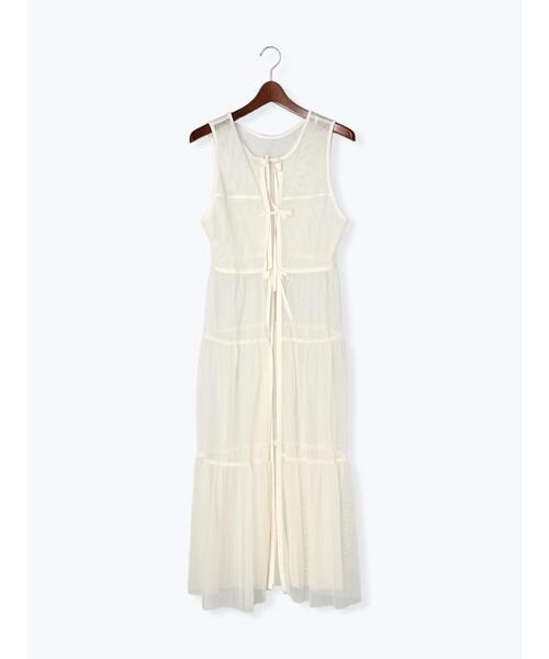 Te chichi(テチチ)の「レイヤードチュールロングワンピース(ワンピース・レディース・ブラック/オフホワイト・F)」の11枚目の写真