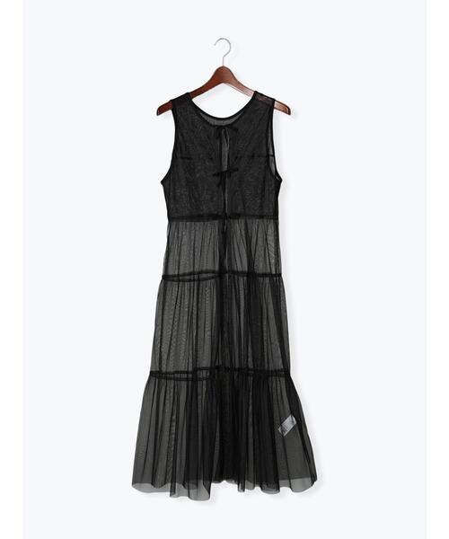 Te chichi(テチチ)の「レイヤードチュールロングワンピース(ワンピース・レディース・ブラック/オフホワイト・F)」の12枚目の写真