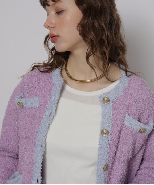 CADUNE（カデュネ）の「ニットツィードカーデ（ニット/セーター）」 - WEAR