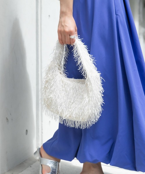 SENSE OF PLACE by URBAN RESEARCH（センスオブプレイスバイアーバンリサーチ）の「フリンジハンドバッグ（ハンドバッグ・レディース・ミント/アイボリー/ブラック・ONE）」の2枚目の写真