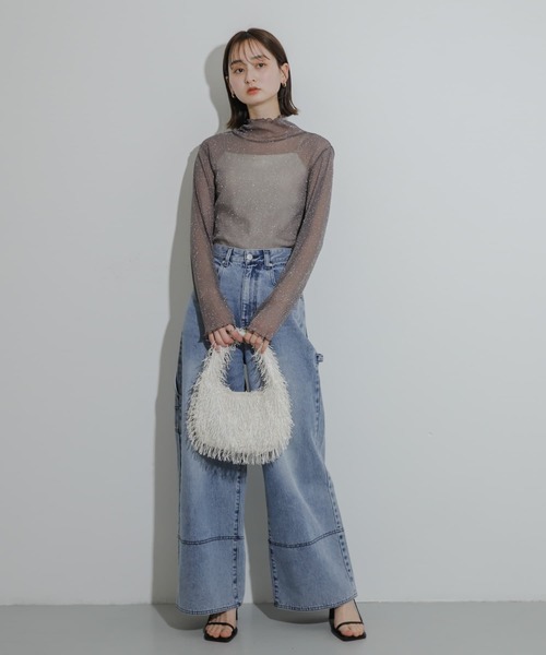 SENSE OF PLACE by URBAN RESEARCH（センスオブプレイスバイアーバンリサーチ）の「フリンジハンドバッグ（ハンドバッグ・レディース・ミント/アイボリー/ブラック・ONE）」の5枚目の写真