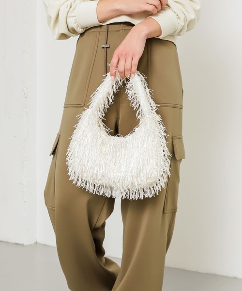 SENSE OF PLACE by URBAN RESEARCH（センスオブプレイスバイアーバンリサーチ）の「フリンジハンドバッグ（ハンドバッグ・レディース・ミント/アイボリー/ブラック・ONE）」の10枚目の写真