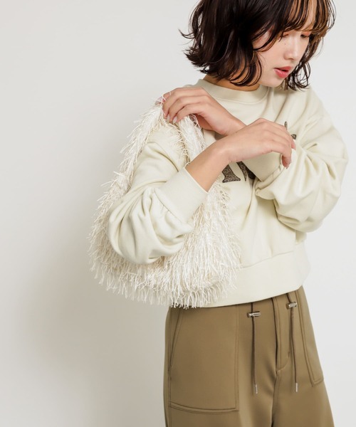 SENSE OF PLACE by URBAN RESEARCH（センスオブプレイスバイアーバンリサーチ）の「フリンジハンドバッグ（ハンドバッグ・レディース・ミント/アイボリー/ブラック・ONE）」の11枚目の写真