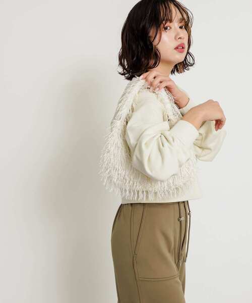 SENSE OF PLACE by URBAN RESEARCH（センスオブプレイスバイアーバンリサーチ）の「フリンジハンドバッグ（ハンドバッグ・レディース・ミント/アイボリー/ブラック・ONE）」の12枚目の写真