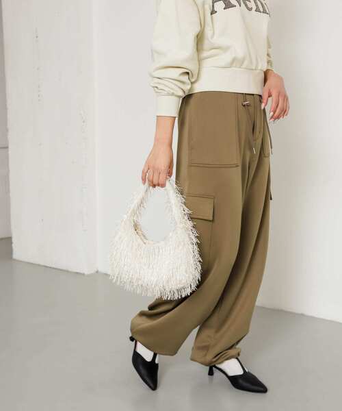 SENSE OF PLACE by URBAN RESEARCH（センスオブプレイスバイアーバンリサーチ）の「フリンジハンドバッグ（ハンドバッグ・レディース・ミント/アイボリー/ブラック・ONE）」の13枚目の写真