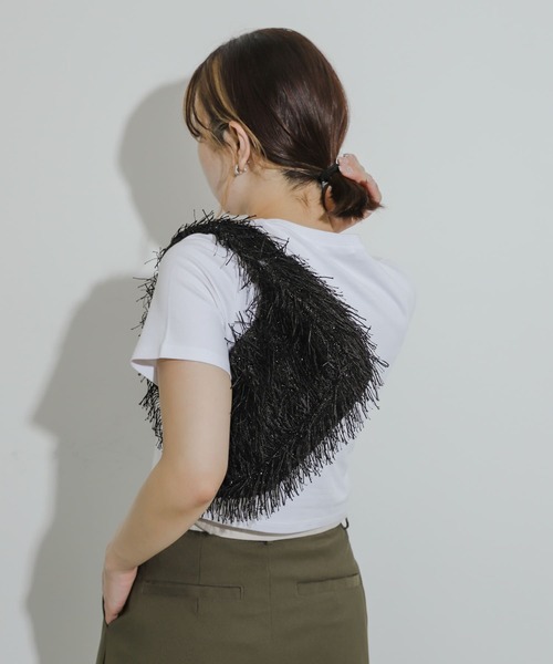 SENSE OF PLACE by URBAN RESEARCH（センスオブプレイスバイアーバンリサーチ）の「フリンジハンドバッグ（ハンドバッグ・レディース・ミント/アイボリー/ブラック・ONE）」の14枚目の写真