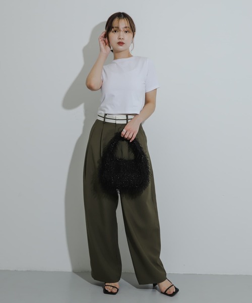 SENSE OF PLACE by URBAN RESEARCH（センスオブプレイスバイアーバンリサーチ）の「フリンジハンドバッグ（ハンドバッグ・レディース・ミント/アイボリー/ブラック・ONE）」の15枚目の写真