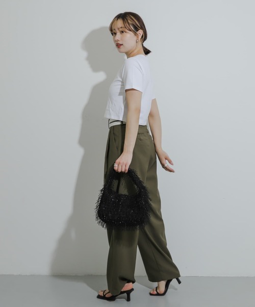 SENSE OF PLACE by URBAN RESEARCH（センスオブプレイスバイアーバンリサーチ）の「フリンジハンドバッグ（ハンドバッグ・レディース・ミント/アイボリー/ブラック・ONE）」の17枚目の写真