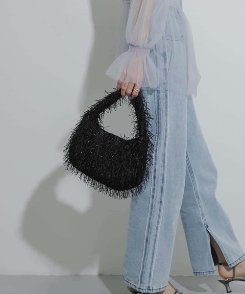 SENSE OF PLACE by URBAN RESEARCH（センスオブプレイスバイアーバンリサーチ）の「フリンジハンドバッグ（ハンドバッグ・レディース・ミント/アイボリー/ブラック・ONE）」の18枚目の写真