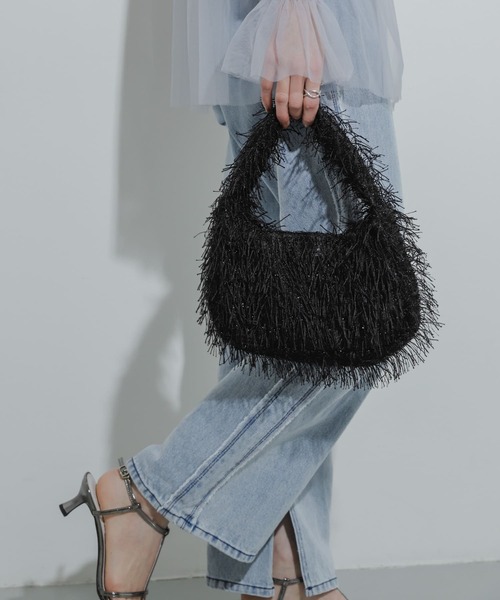 SENSE OF PLACE by URBAN RESEARCH（センスオブプレイスバイアーバンリサーチ）の「フリンジハンドバッグ（ハンドバッグ・レディース・ミント/アイボリー/ブラック・ONE）」の19枚目の写真