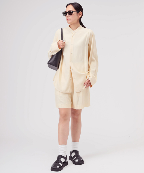 AP STUDIO（エーピーストゥディオ）の「VIS ツイルシャツ（シャツ/ブラウス・レディース・イエロー/ブラック・FREE）」の5枚目の写真