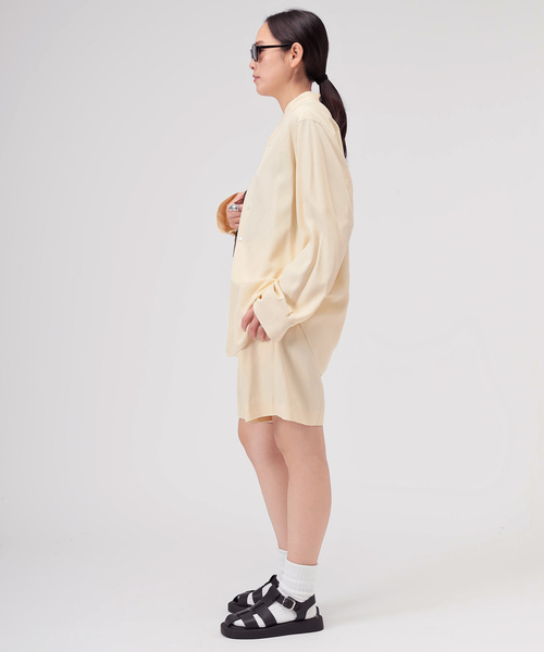 AP STUDIO（エーピーストゥディオ）の「VIS ツイルシャツ（シャツ/ブラウス・レディース・イエロー/ブラック・FREE）」の6枚目の写真