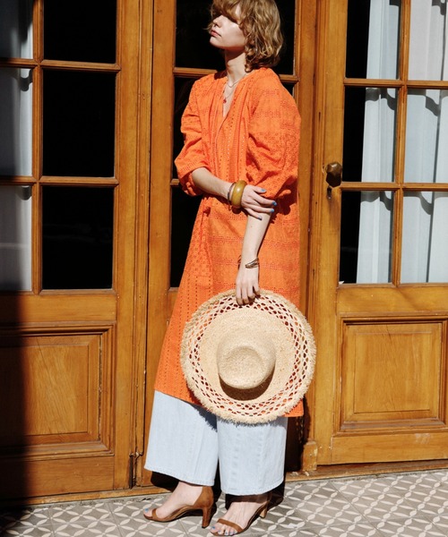 Doux archives(ドゥアルシーヴ)の「コットンレースカフタンワンピース(ワンピース・レディース・オフホワイト/ブラック/オレンジ・FREE)」の17枚目の写真