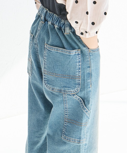 pairmanon(ペアマノン)の「ペインター ワイドデニムパンツ(デニムパンツ・キッズ・インディゴブルー/ライトブルー/ブルー・100/110/120/130/140/150/90)」の21枚目の写真