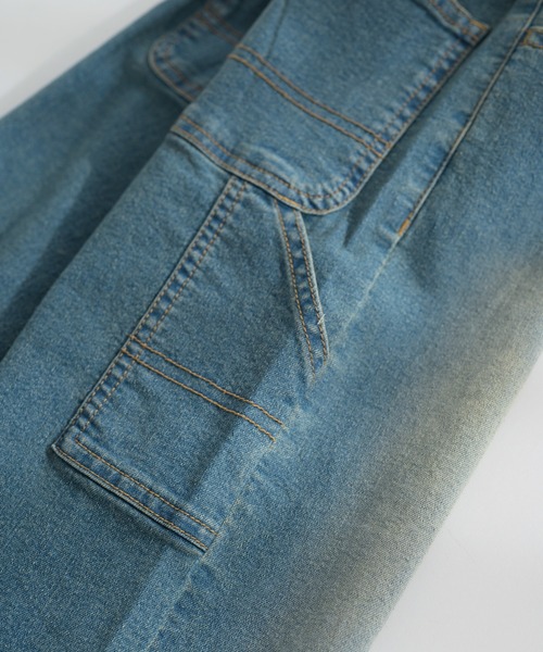 pairmanon(ペアマノン)の「ペインター ワイドデニムパンツ(デニムパンツ・キッズ・インディゴブルー/ライトブルー/ブルー・100/110/120/130/140/150/90)」の13枚目の写真