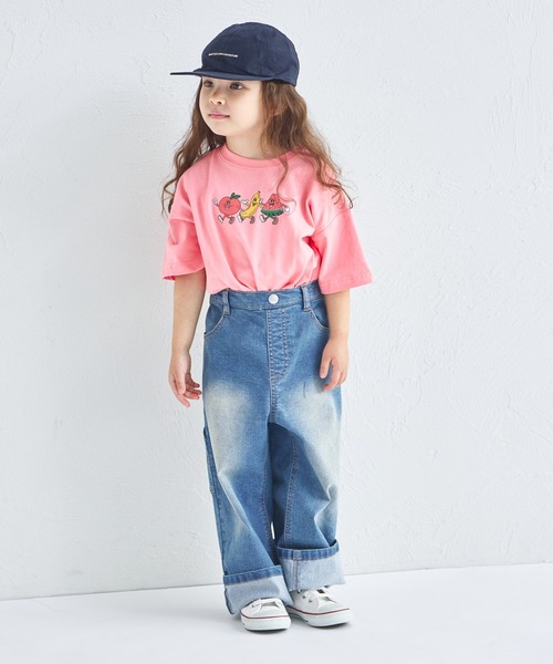 pairmanon(ペアマノン)の「ペインター ワイドデニムパンツ(デニムパンツ・キッズ・インディゴブルー/ライトブルー/ブルー・100/110/120/130/140/150/90)」の15枚目の写真