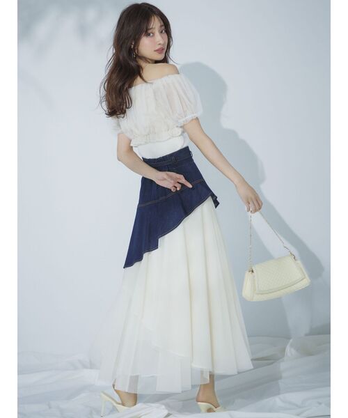 RESEXXY（リゼクシー）の「ツイードコンパクトバッグ（ハンドバッグ・レディース・イエロー/ピンク/アイボリー・FREE）」の6枚目の写真