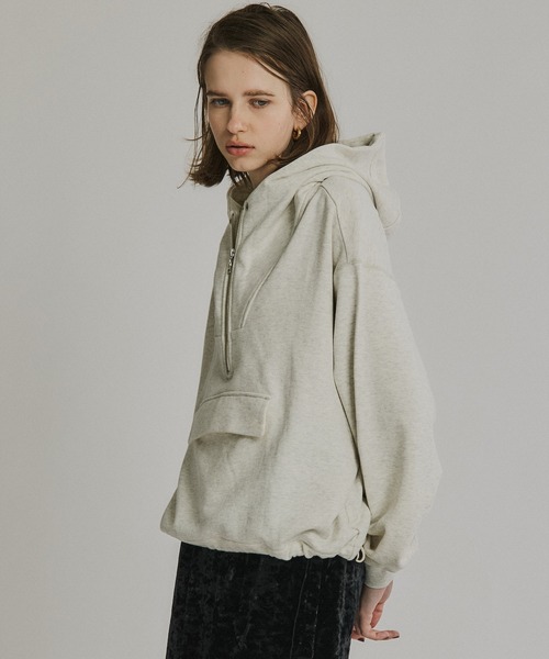 パブリックトウキョウ石原さとみCM着用アイボリーパーカー、フーディ アノラックスウェットパーカー 石原さとみ様CMご着用品＊WEB限定