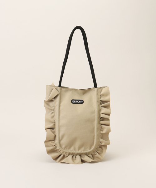 OUTDOOR PRODUCTS(アウトドアプロダクツ)の「141102 フリルトート(トートバッグ・レディース・ベージュ/ホワイト系その他/ブラック・FREE)」の3枚目の写真
