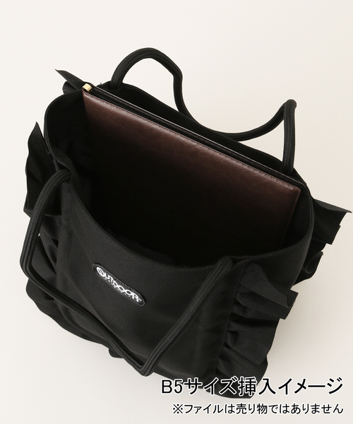 OUTDOOR PRODUCTS(アウトドアプロダクツ)の「141102 フリルトート(トートバッグ・レディース・ベージュ/ホワイト系その他/ブラック・FREE)」の10枚目の写真